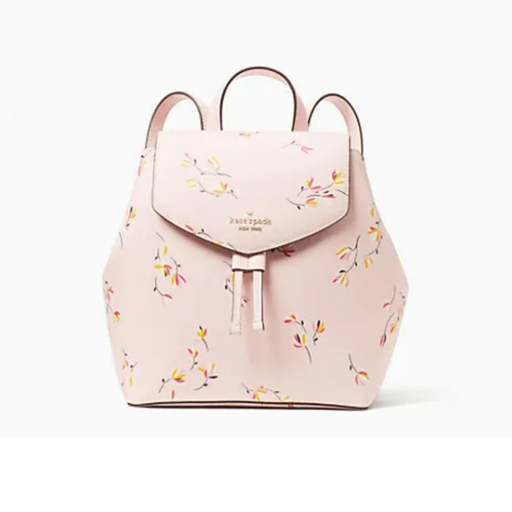 New Kate Spade Lizzie Tossed Blooms Backpack Pink Floral